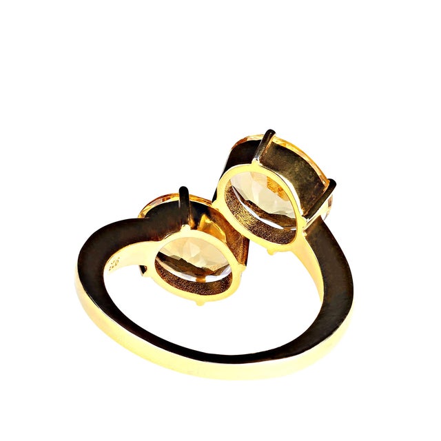Traditional Golden Beryl Bypass Ring in Gold Over Sterling Silver Size 8 For Sale - Image 3 of 4