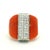 Orange 1970s Italian 18k Gold Coral & 1.50 Carat Diamond Cocktail Ring, Size 7.25 For Sale - Image 8 of 10