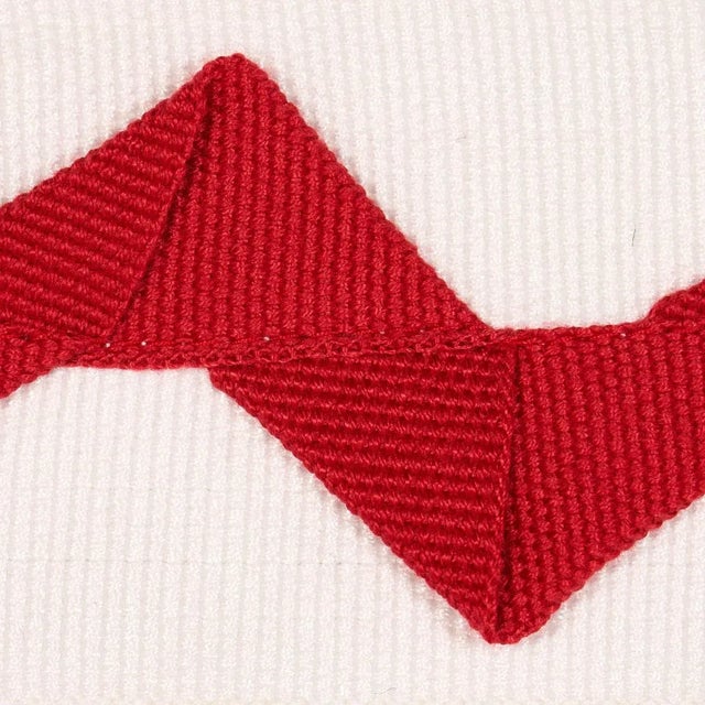 Contemporary Sample - Schumacher Lazare Applique Tape in Red on Ivory For Sale - Image 3 of 5