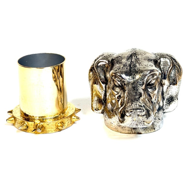 Carole Stupell Silvered & Gilt Bronze Foxhound Box, Signed, Italian Made For Sale - Image 12 of 13