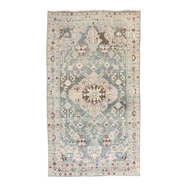 Vintage Green Persian Malayer Rug For Sale