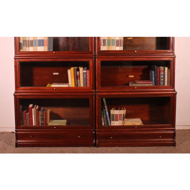 Waterfall Bookcases in Mahogany by Globe Wernicke London, 1900, Set of 2 For Sale - Image 3 of 14
