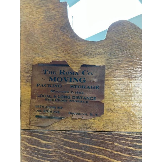 Antique 1930's Bedroom Mirrored Dresser, Hand Carved Walnut, Burl Inlay, Beveled Glass, 5 Drawers For Sale - Image 14 of 15