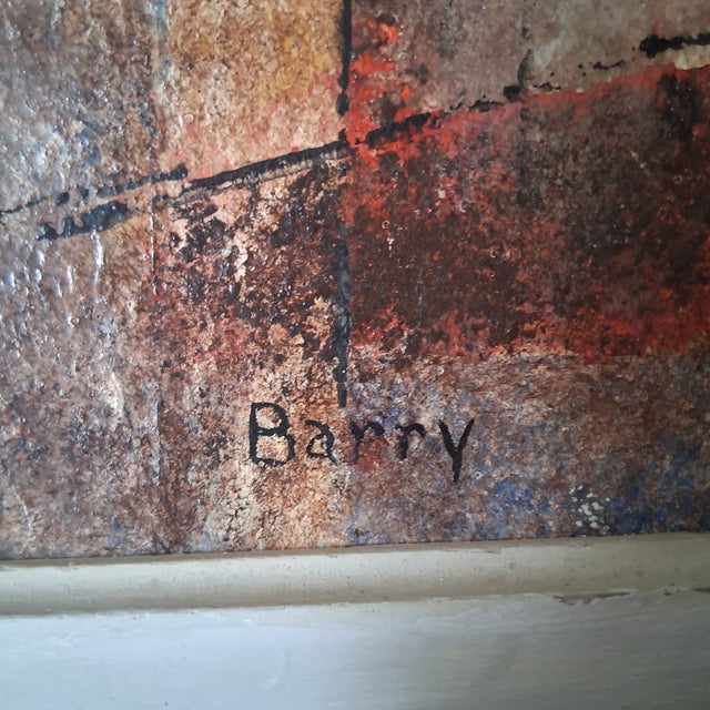 Vintage Abstract Oil on Masonite by British/Canadian Artist Frank Barry 1960s For Sale - Image 4 of 5