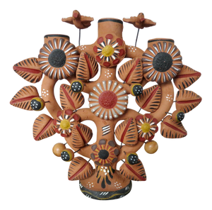 Mexican Tree of Life Terracotta Chandelier, 1970s