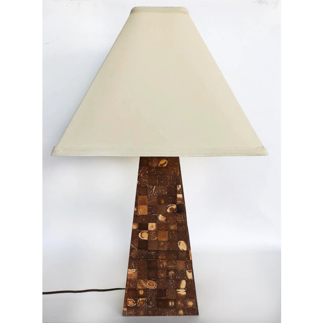 Shell Vintage Tessellated Coconut Shell Table Lamp For Sale - Image 7 of 7