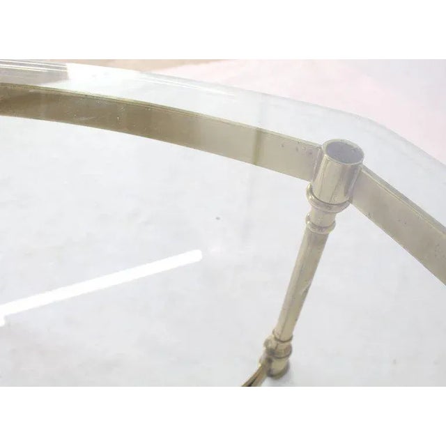 Mid 20th Century Mid-Century Modern Six Legged Hoof Feet Solid Brass Round Hexagonal Coffee Table For Sale - Image 5 of 8