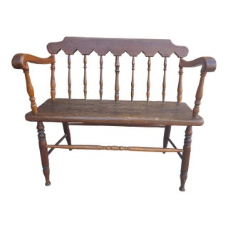 Early American Two Seater Setteee Bench For Sale