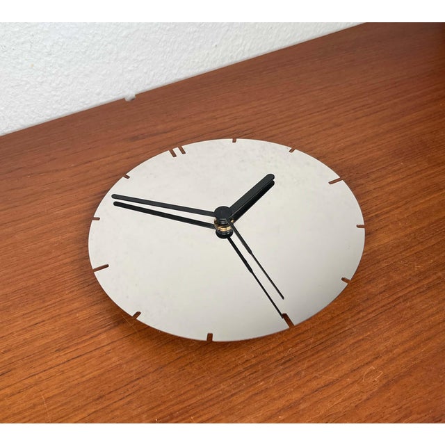 Black Postmodern German Chrome Wall Clock from Junghans, 1980s For Sale - Image 8 of 18
