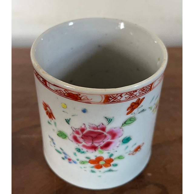 18th Century Small Antique 18th Century Chinese Export Porcelain Famille Rose Mug or Coffee Can For Sale - Image 5 of 8