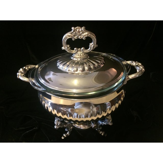 1950s Vintage Silverplate Chafing Dish With Glass Liner Chairish
