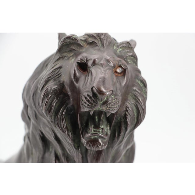 19th Century, Bronze Lion Sculpture, Japan, Meiji Period For Sale - Image 6 of 16