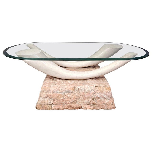 Vintage Faux Tusk Coffee Table, 1980s For Sale - Image 11 of 11