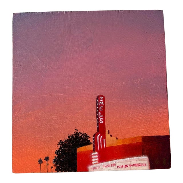 1990's Oil on Wood "Mel's" by Gerald Schwartz For Sale