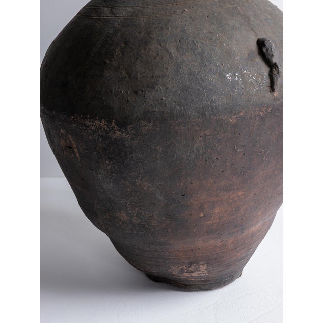 Japanese Antique Wabi-Sabi Edo Pottery Vase 18th Century / Tsubo For Sale - Image 12 of 15