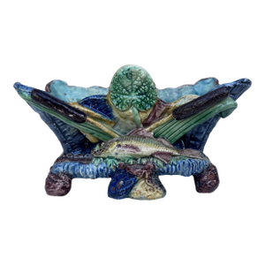 Small 19th Century Majolica Palissy Fish Jardiniere