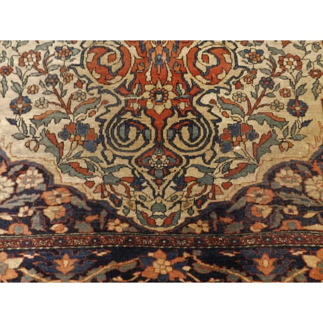 Beige Antique Persian Sarouk Farahan Rug - 3'6"x 5' For Sale - Image 8 of 13