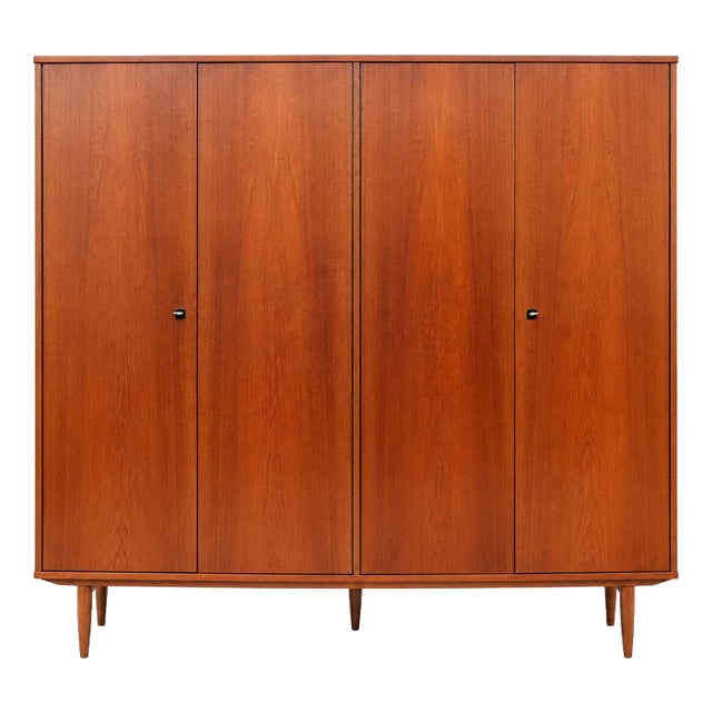 Mid-Century 4-Door Wardrobe, 1960s For Sale