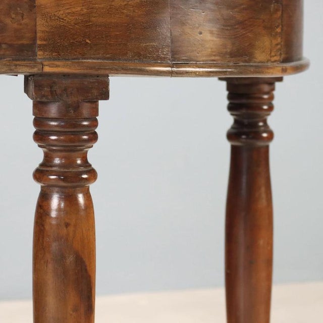 19th Century Demi Lune Console in Walnut, Italy For Sale - Image 4 of 8