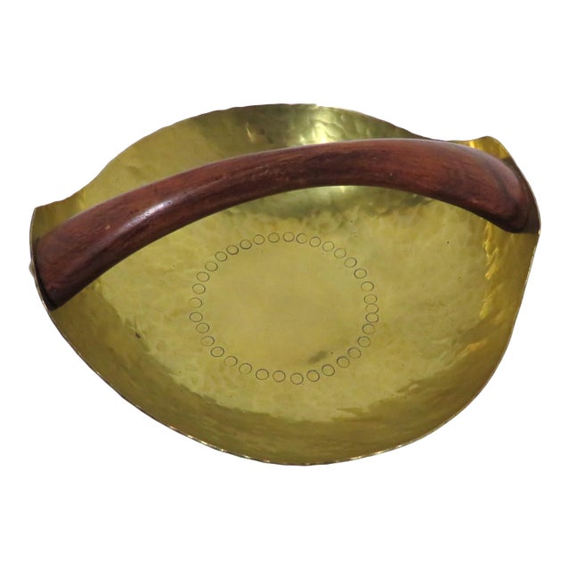 Hein Matten Brass & Teak Bowl For Sale