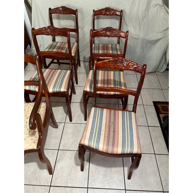 19th Century Duncan Phyfe Victorian Carved Rose and Ladder Back