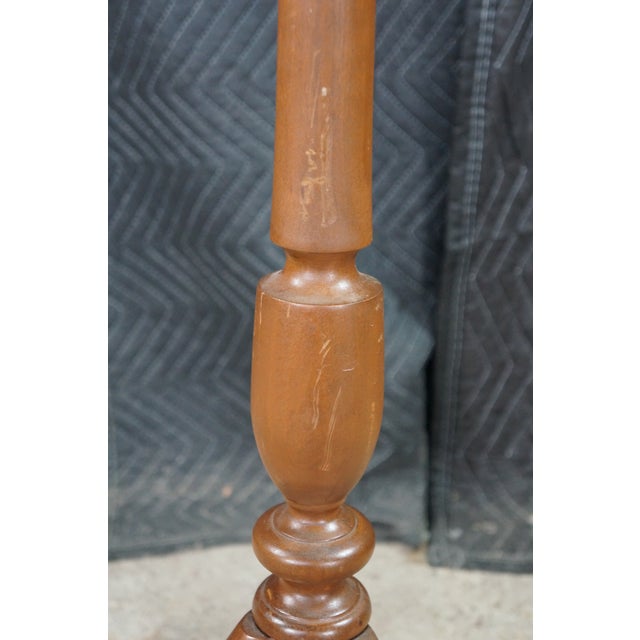 Vintage Bartley Collection Queen Anne Style Solid Cherry Candle Stand Pedestal For Sale - Image 6 of 18