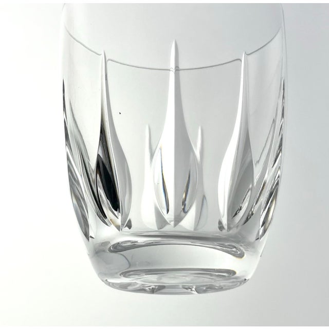 Glass 1960s Vintage 7 Crystal Cocktail Old Fashioned Tumbler Glasses, Flame Cut For Sale - Image 7 of 8