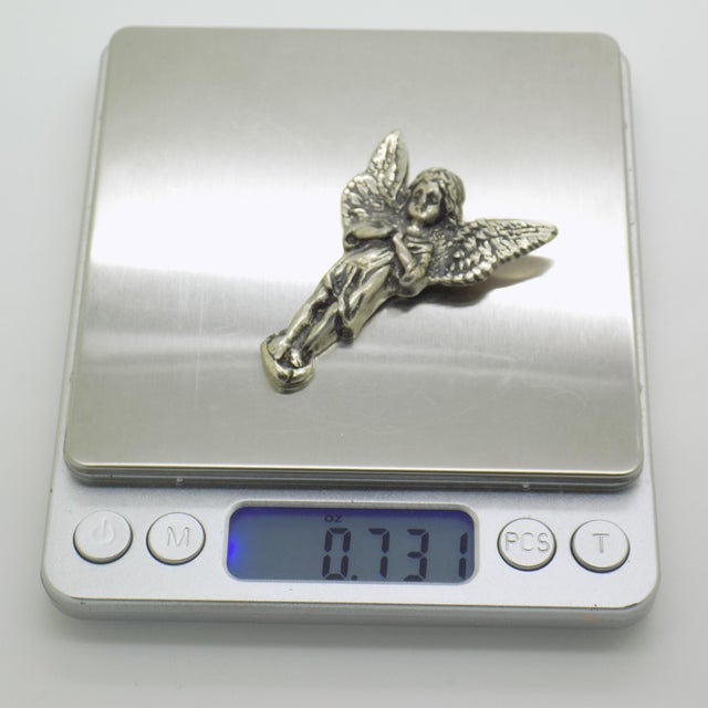 Vintage Italian Genuine Silver 800 Wall-Hanging Angel Figurine from Arezzo, 1970s For Sale - Image 9 of 11