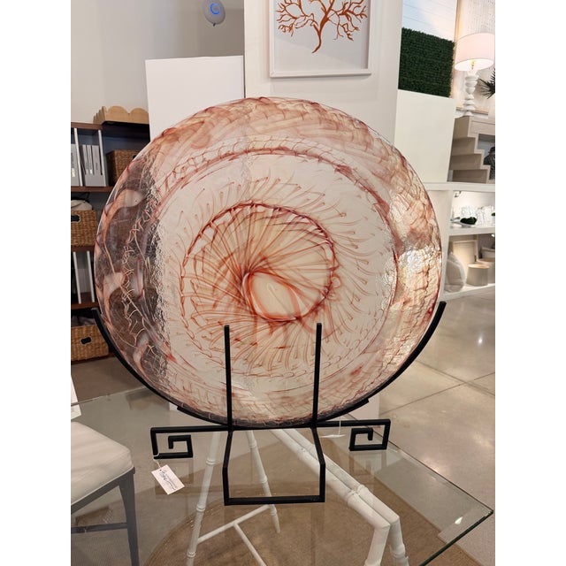 Elevate your space with this striking contemporary art glass decorative sculpture, featuring a mesmerizing swirl pattern...