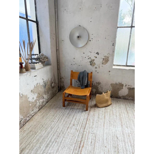 Elm and Leather Armchair from Maison Regain, 1960s For Sale - Image 4 of 18