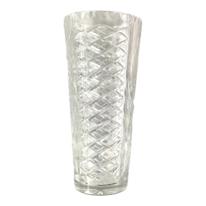 Large 1980s Contemporary Cut Glass Vase