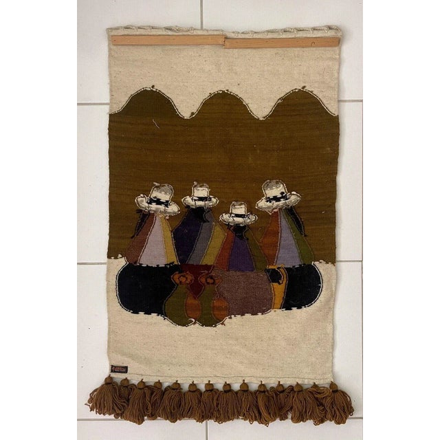 Contemporary 1990s Olga Fisch Folklore Handmade Wool Wall Hanging Tapestry For Sale - Image 3 of 7