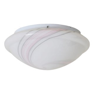 Italian Murano Hand-Blown Swirl Glass Flush Mount, 1970s For Sale