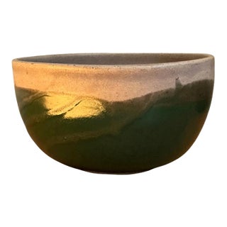 Vintage Glazed Studio Pottery Bowl For Sale