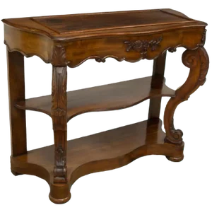 19th Century Rococo Revival Carved Mahogany Console Table