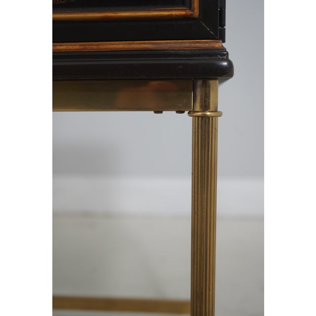 Drexel Heritage Chinoiserie Black Lacquer and Gold Brass Stand For Sale In Philadelphia - Image 6 of 18