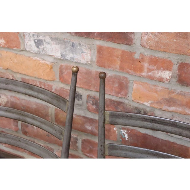 Set of Six Italian Modernist Steel and Brass Dining Chairs After Gio Ponti For Sale - Image 10 of 18