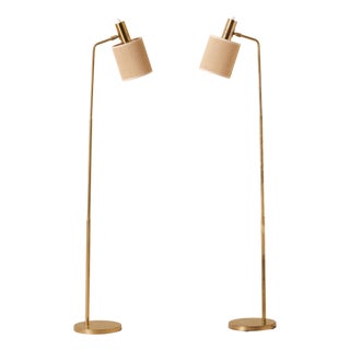 Brass Floor Lamps from Bergboms, Sweden, 1960s, Set of 2 For Sale