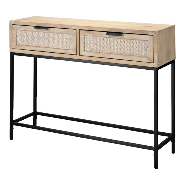 Lifestyle by JY Reed Rattan Console Table For Sale