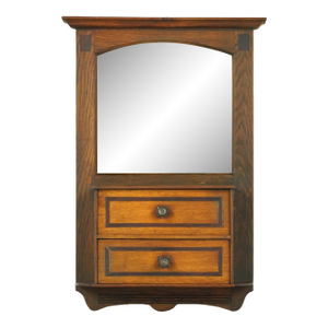 Vintage Wall Mounted Oak Mirrored Shaving Medicine Cabinet