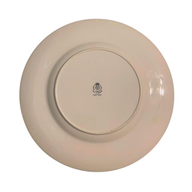 1960s Vintage Royal Worcester Watteau Dinner Plates - Set of 12 For Sale - Image 5 of 6