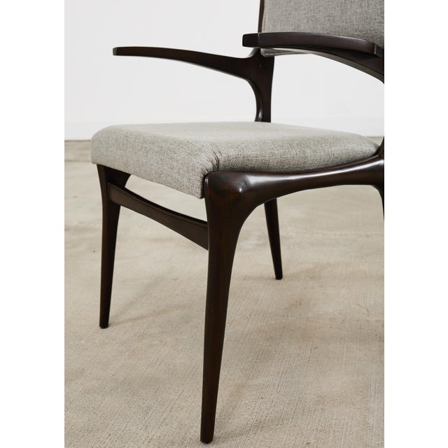Black Set of Four Carlo De Carli Walnut Dining Armchairs For Sale - Image 8 of 12