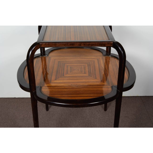 1920s Original French Zebrawood Table a Dessert Attr. Maurice Dufrène For Sale - Image 5 of 10