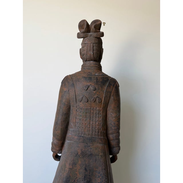 Chinese Life-Size Terracotta Warrior Free Standing Floor Sculpture For Sale - Image 10 of 12