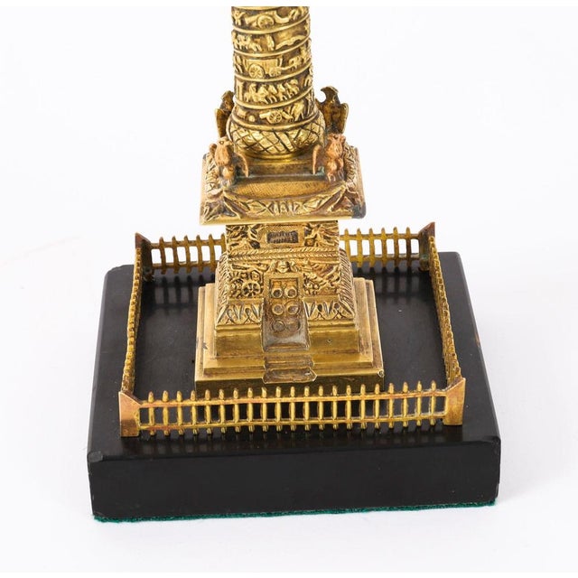 Antique 19th Century Grand Tour French Ormolu Bronze Model of Vendome Column For Sale - Image 12 of 18
