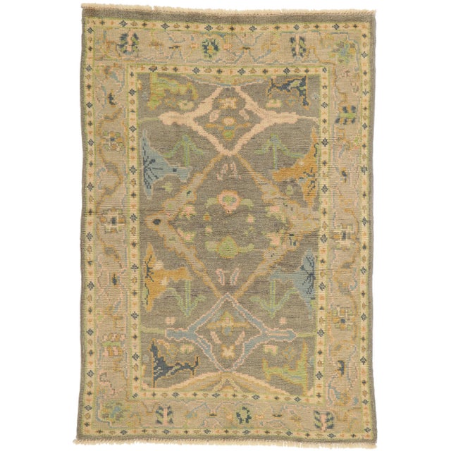 Modern Style Oushak Rug - 04'01 X 05'10 For Sale - Image 9 of 9