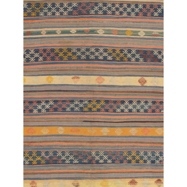 Contemporary Vintage Turkish Hand-Woven Kilim - 5ft 8in X 11ft 5in For Sale - Image 3 of 3