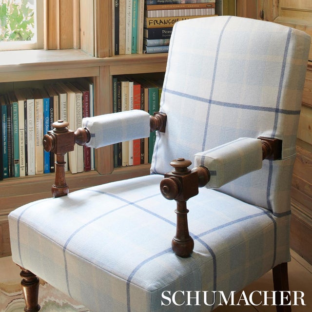 SAMPLE - Schumacher Montana Wool Plaid Fabric In Arctic For Sale In New York - Image 6 of 6