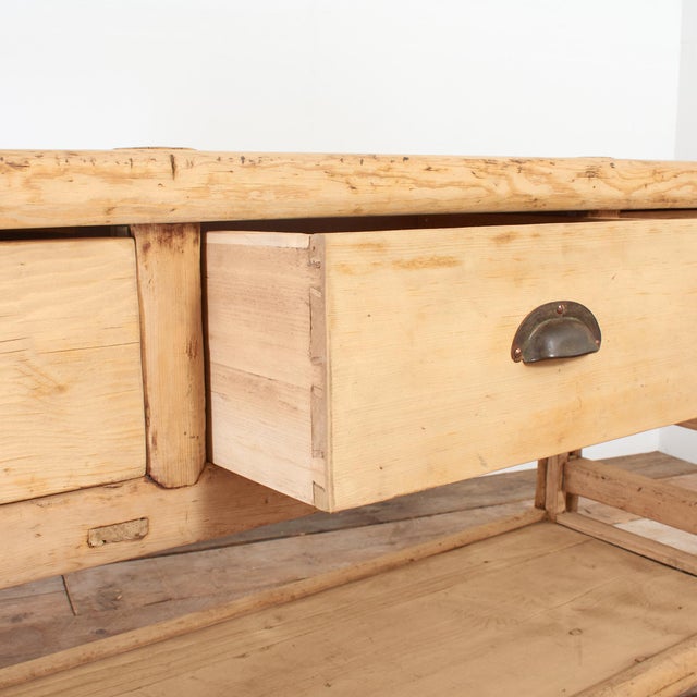 Large Antique Rustic Elm Console Table For Sale - Image 5 of 12