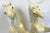 Mid Century Vintage Cast Ceramic Rearing White Mustangs With Glass Eyes- A Pair For Sale - Image 11 of 18